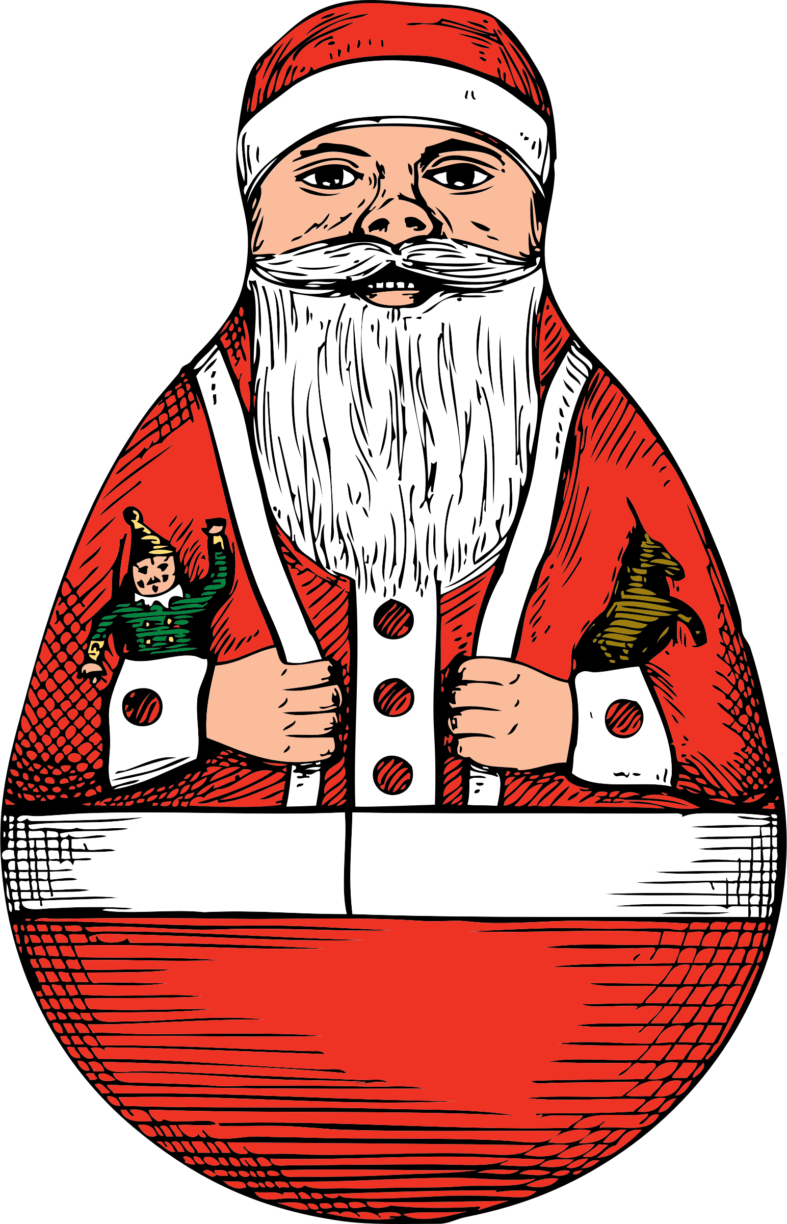 Vintage Santa Claus Illustration PNG with transparent background