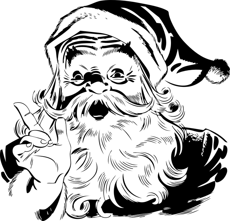 Vintage Santa Claus Sketch PNG with transparent background