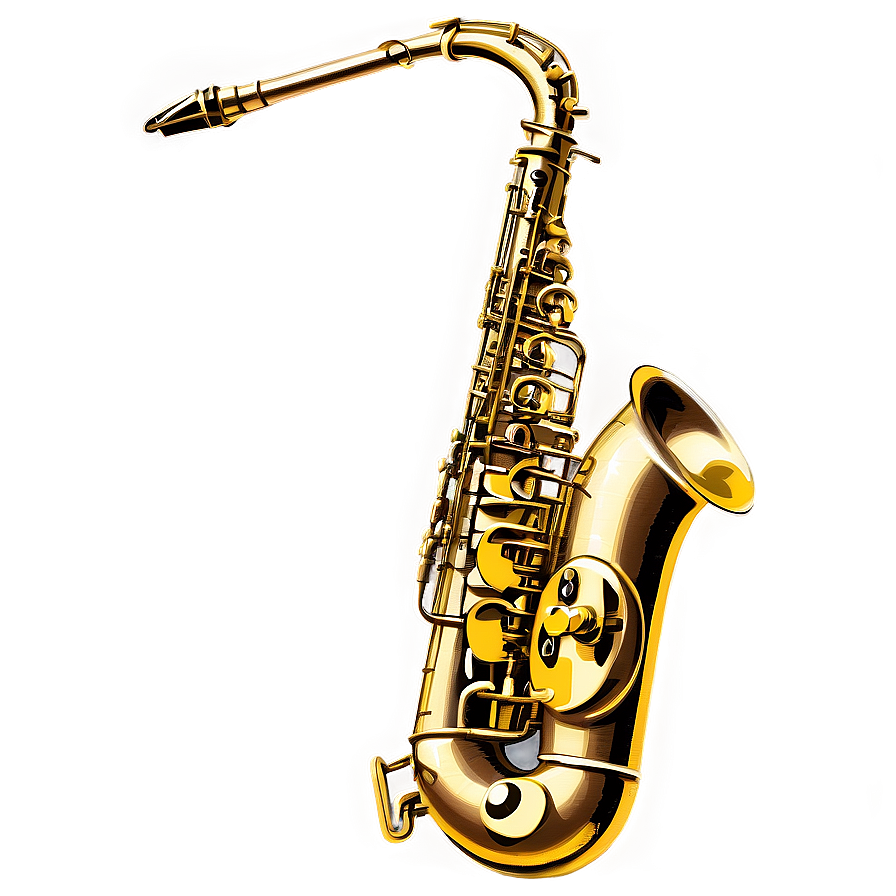 Vintage Saxophone Illustration PNG 05252024 PNG with transparent background