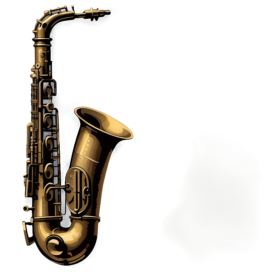 Vintage Saxophone Illustration PNG 05252024 PNG with transparent background