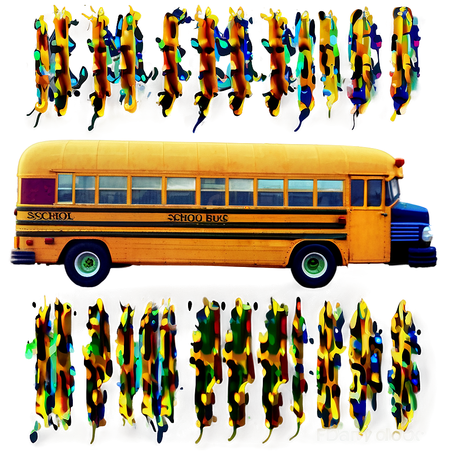 Vintage School Bus Side View PNG 05242024 PNG image with a transparent background, free high-resolution download