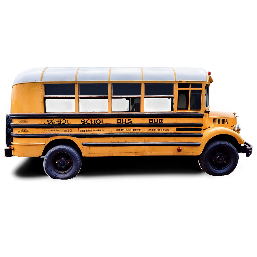 Vintage School Bus Side View PNG 42 PNG image with a transparent background, free high-resolution download