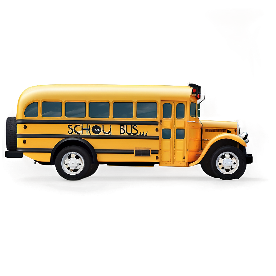 Vintage School Bus Side View PNG crq PNG image with a transparent background, free high-resolution download