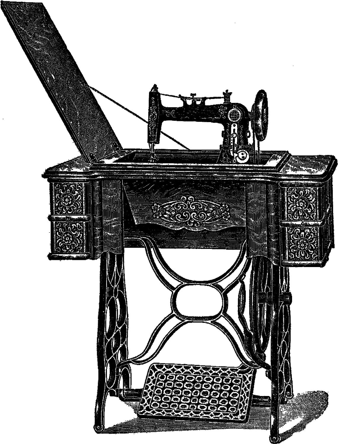 Table Vintage Sewing Machine Clip Arts - Vintage Sewing Machine Transparent Background, HD Png Download PNG with transparent background