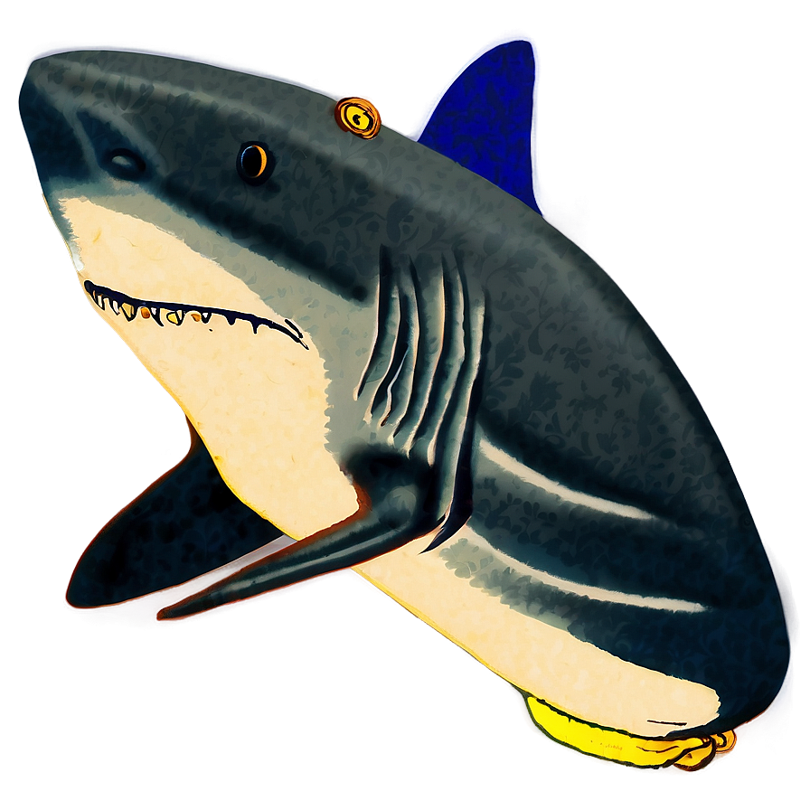 Vintage Shark Illustration Png Ymd19