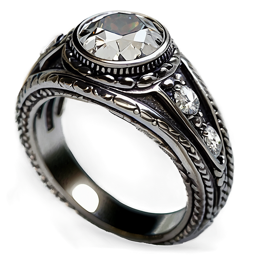 Vintage Silver Ring Png Xnf29