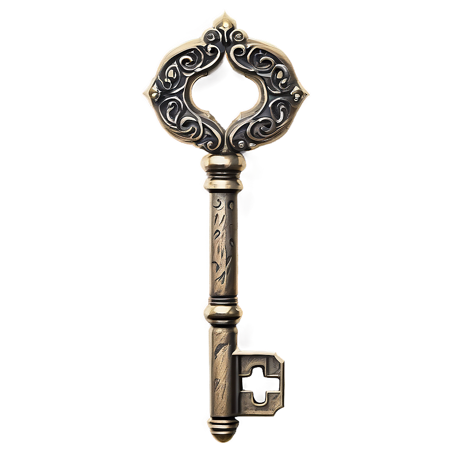 Vintage Skeleton Key Design Png 25