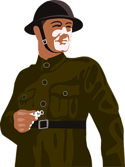 Vintage Soldier Illustration PNG with transparent background