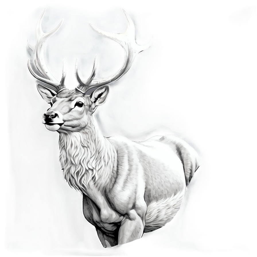 Vintage Stag Drawing Png Ktw80