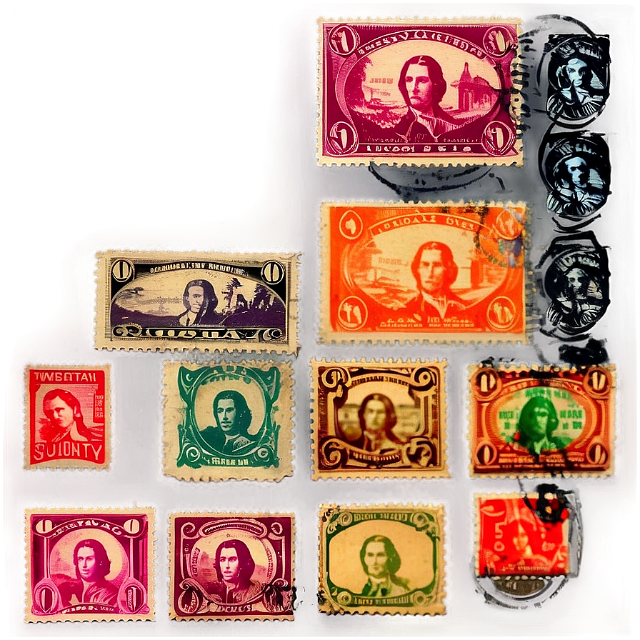 Vintage Stamp Compilation Png 06282024