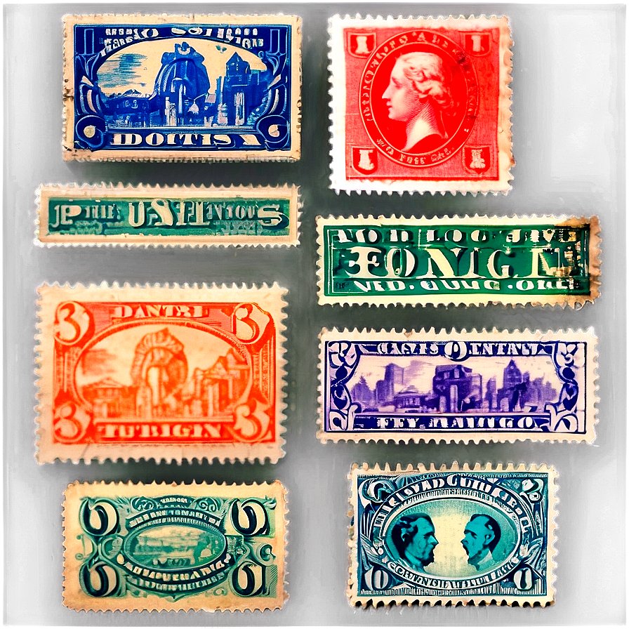 Vintage Stamp Compilation Png Swt7