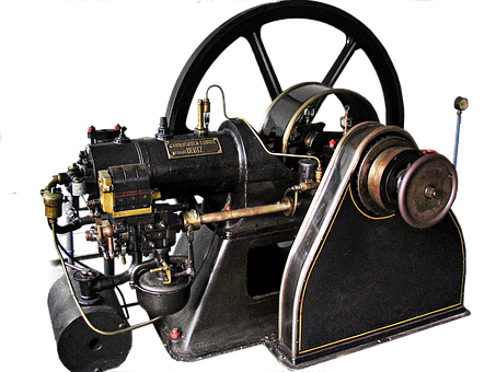Vintage Steam Engine Machinery PNG with transparent background