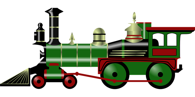 Vintage Steam Train Illustration PNG with transparent background
