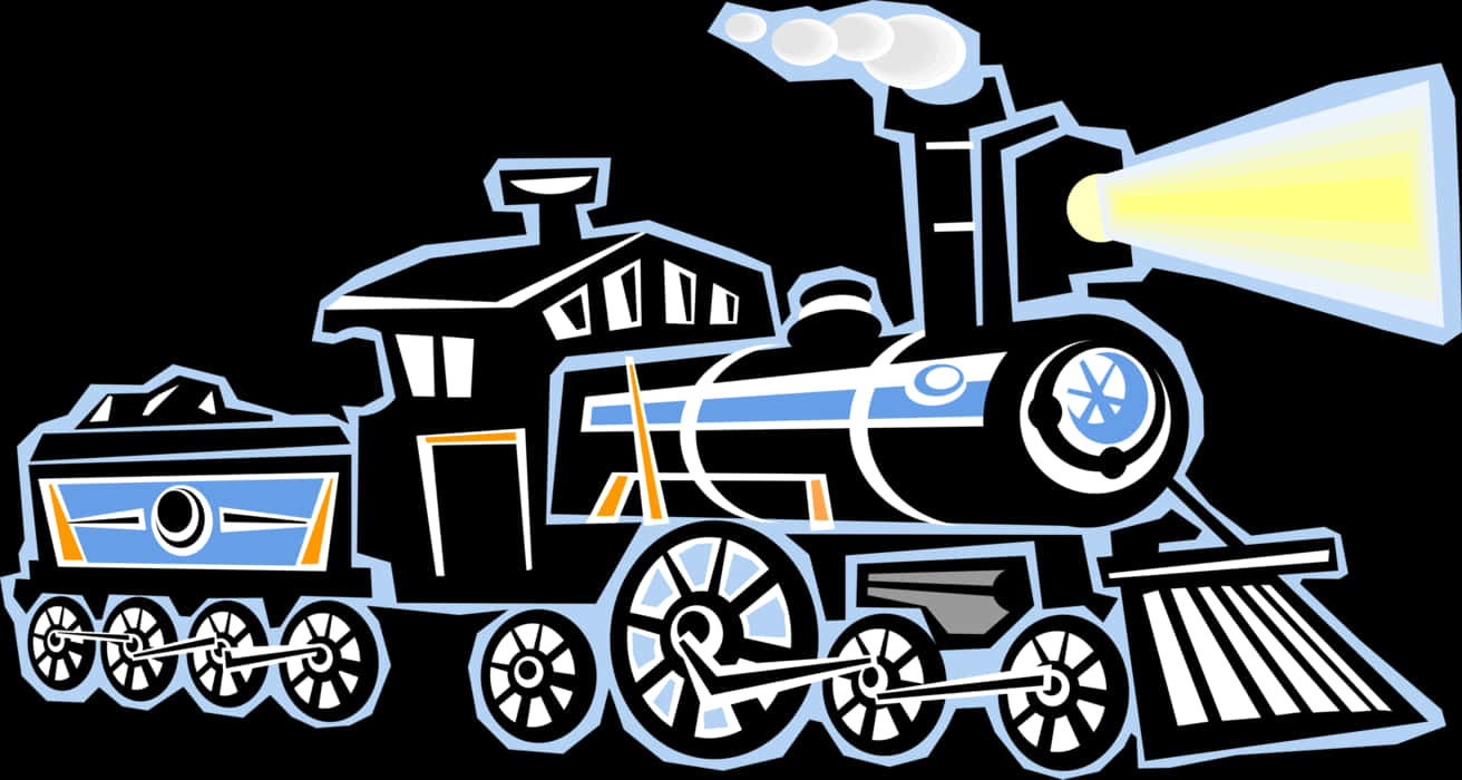 Vintage_ Steam_ Train_ Illustration PNG with transparent background