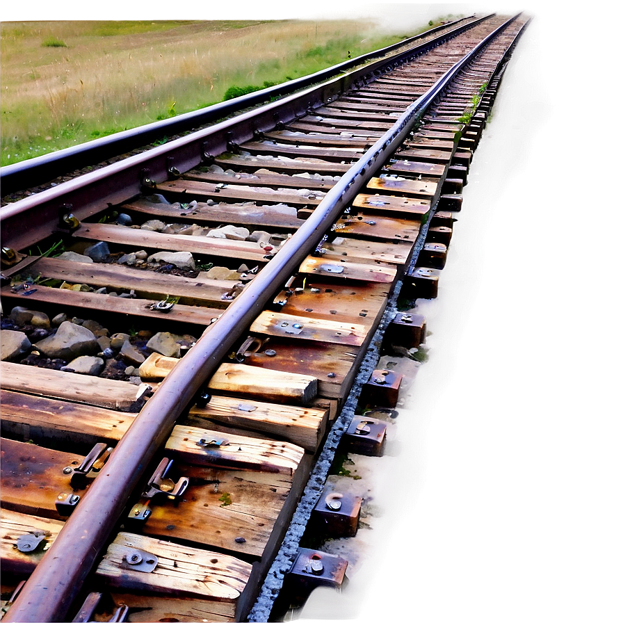 Vintage Steam Train Tracks Png Daw41