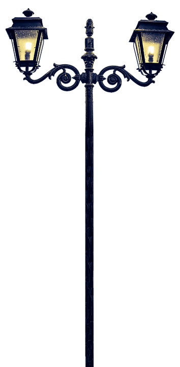 Vintage Street Lamp Illuminatedat Night PNG with transparent background