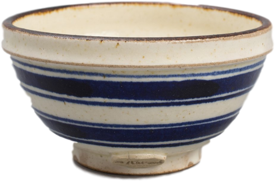 Vintage Striped Ceramic Bowl