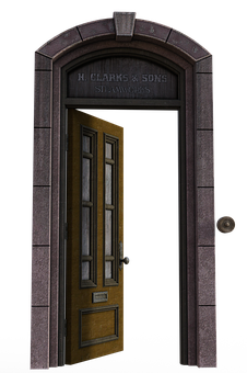 Vintage Style Arch Doorway PNG with transparent background