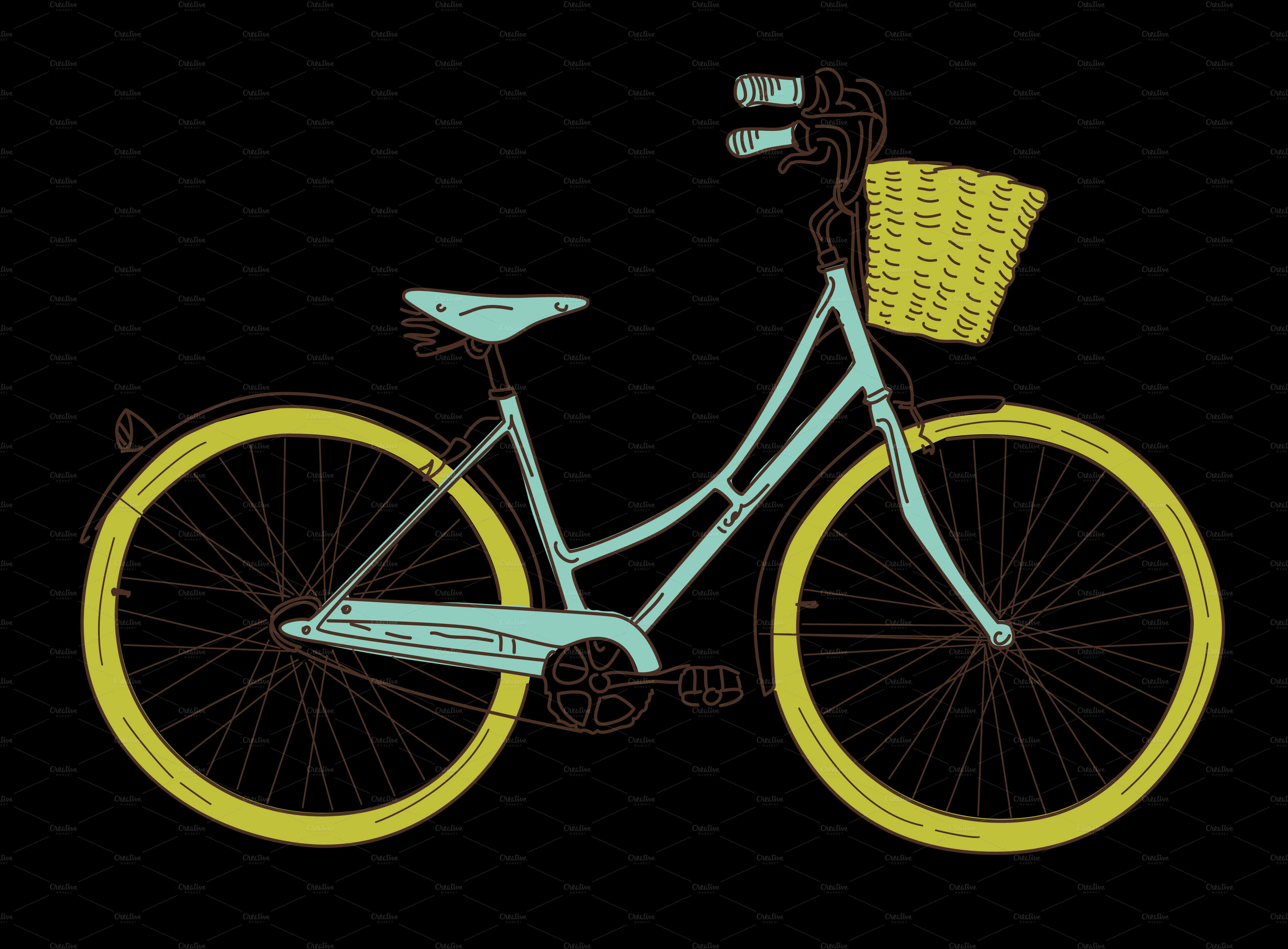 Bicycle Gallery For Girl Riding A Bike Clipart - Bike With Basket Clip Art, HD Png Download PNG with transparent background
