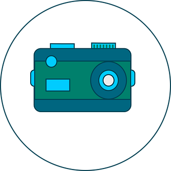 Vintage Style Camera Icon PNG with transparent background