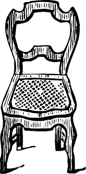 Vintage Style Chair Illustration PNG with transparent background