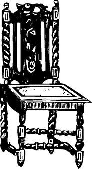 Vintage Style Chairand Table Sketch PNG with transparent background
