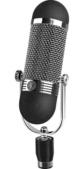 Vintage Style Microphone PNG with transparent background