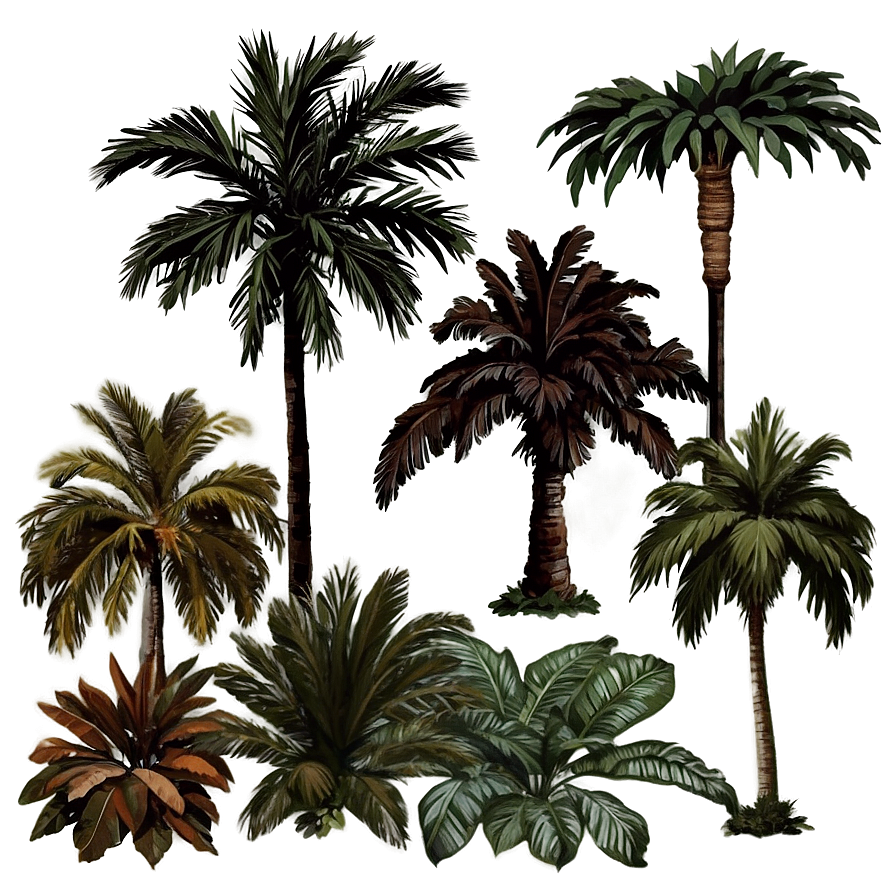 Vintage Style Palms Png Ckq52