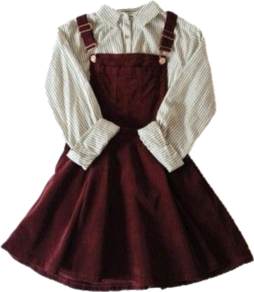 Burgundy Corduroy Overall Dress, HD Png Download PNG with transparent background