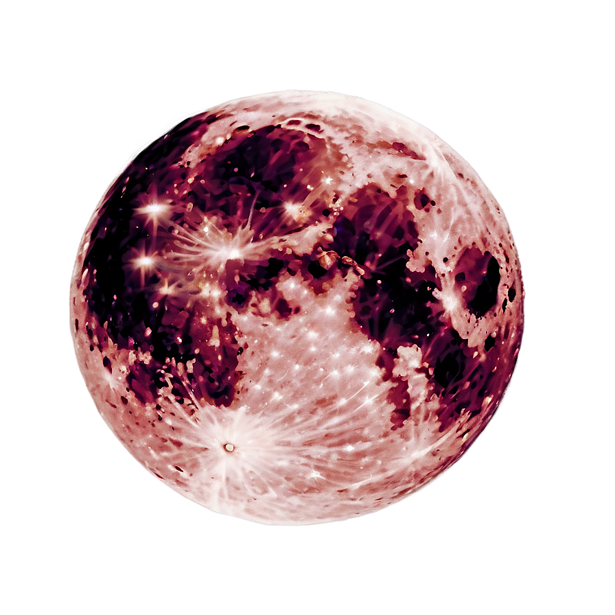 Vintage Style Pink Moon Png 49