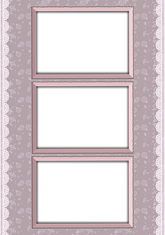 Vintage Style Triple Frame Wallpaper Background PNG with transparent background