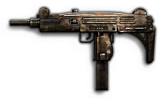 Vintage Submachine Gun Isolated