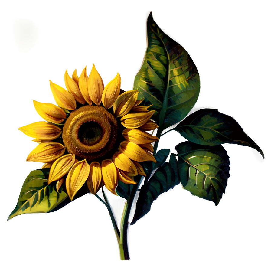 Vintage Sunflower PNG 05032024 PNG with transparent background