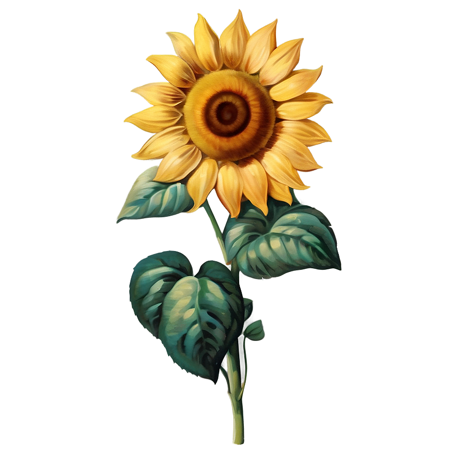 Vintage Sunflower PNG lhc31 PNG with transparent background