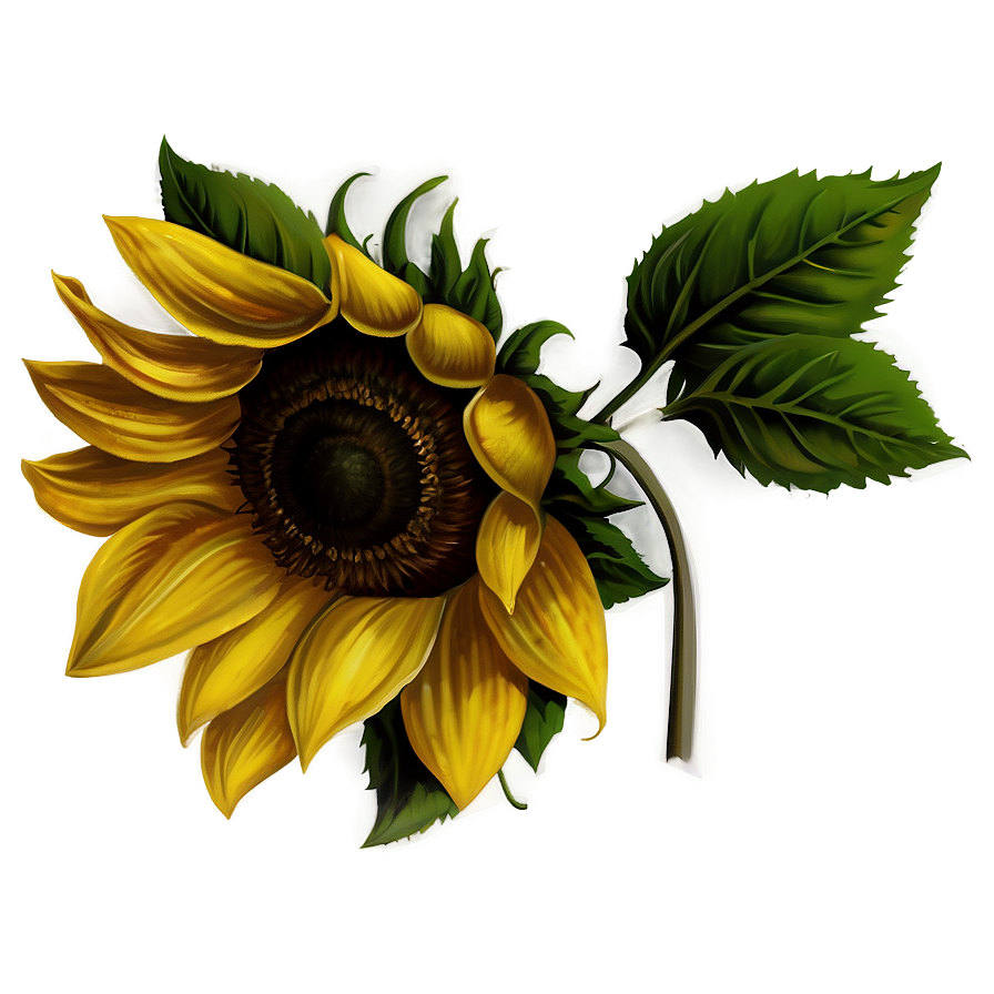 Vintage Sunflower Transparent Png 05262024