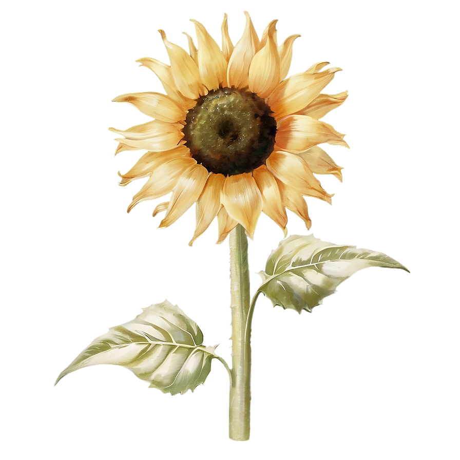 Vintage Sunflower Transparent Png 05262024