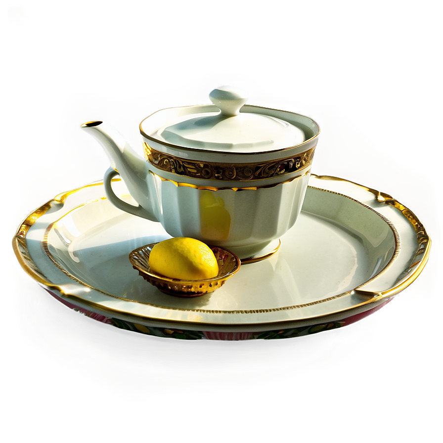 Vintage Tea Tray PNG 06212024 PNG image with a transparent background, free high-resolution download