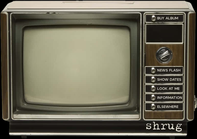 Vintage Television Buttonsand Screen PNG with transparent background