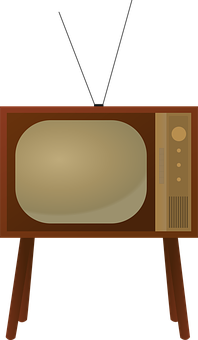 Vintage Television Illustration PNG with transparent background