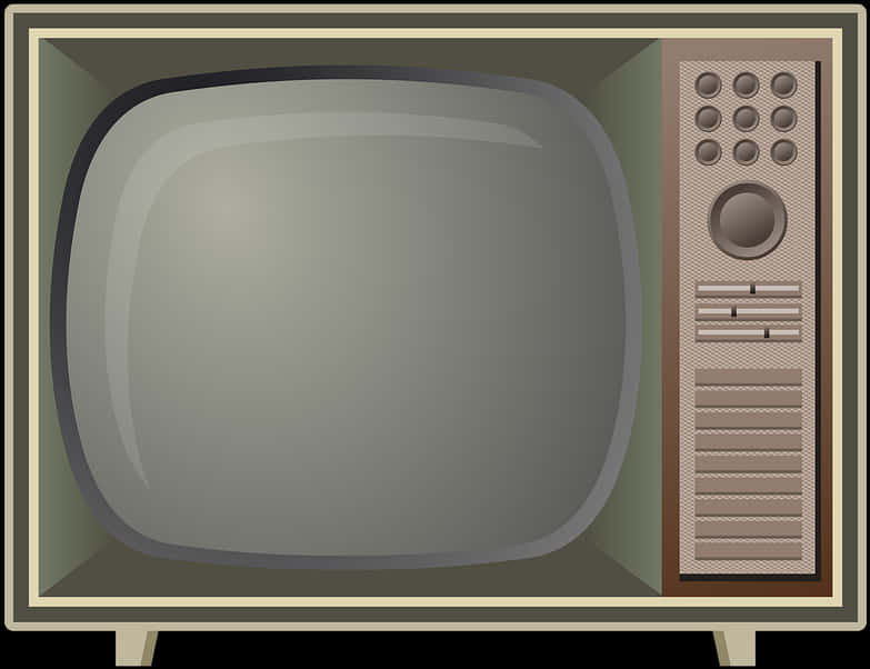 Vintage Television Illustration PNG with transparent background