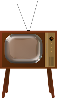 Vintage Television Illustration PNG with transparent background