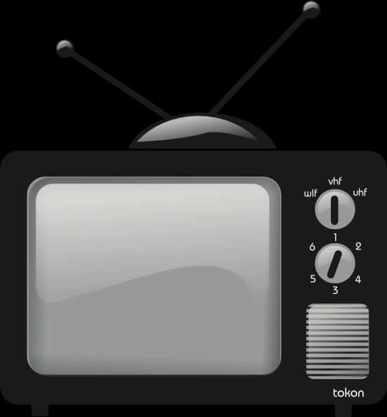 Vintage Television Vector Illustration PNG with transparent background