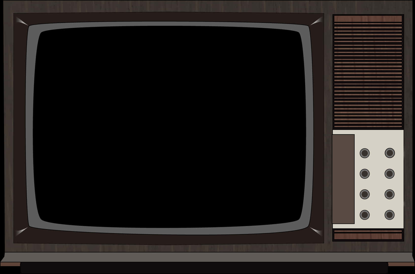 Vintage Television Vector Illustration PNG with transparent background