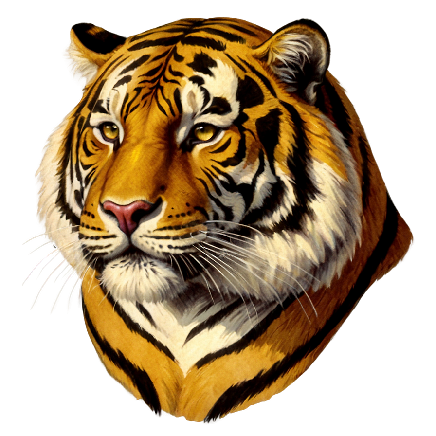 Vintage Tiger Illustration Png Ceq70