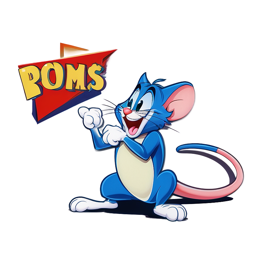 Vintage Tom and Jerry Poster PNG tqq96 PNG with transparent background