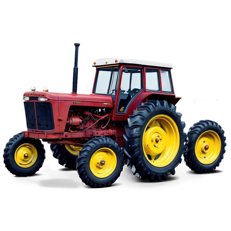 Vintage Tractor on Farm PNG 05242024 PNG image with a transparent background, free high-resolution download