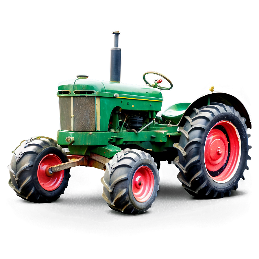 Vintage Tractor on Farm PNG 32 PNG image with a transparent background, free high-resolution download