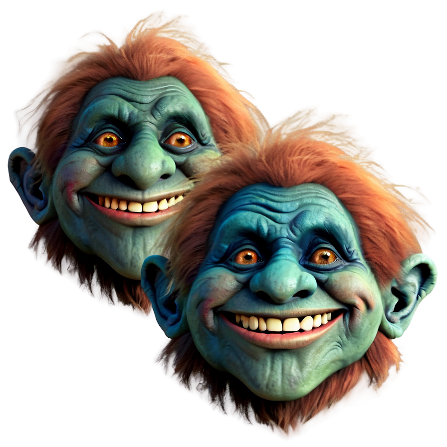 Vintage Troll Faces Artwork Png 12