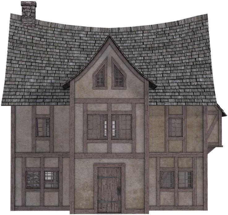 Vintage Tudor Style House Sketch