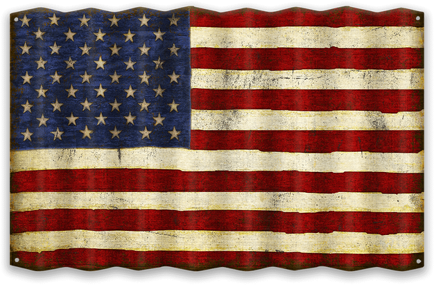 Vintage Usa Flag Png - Iowa Corrugated Sign, Transparent Png PNG with transparent background